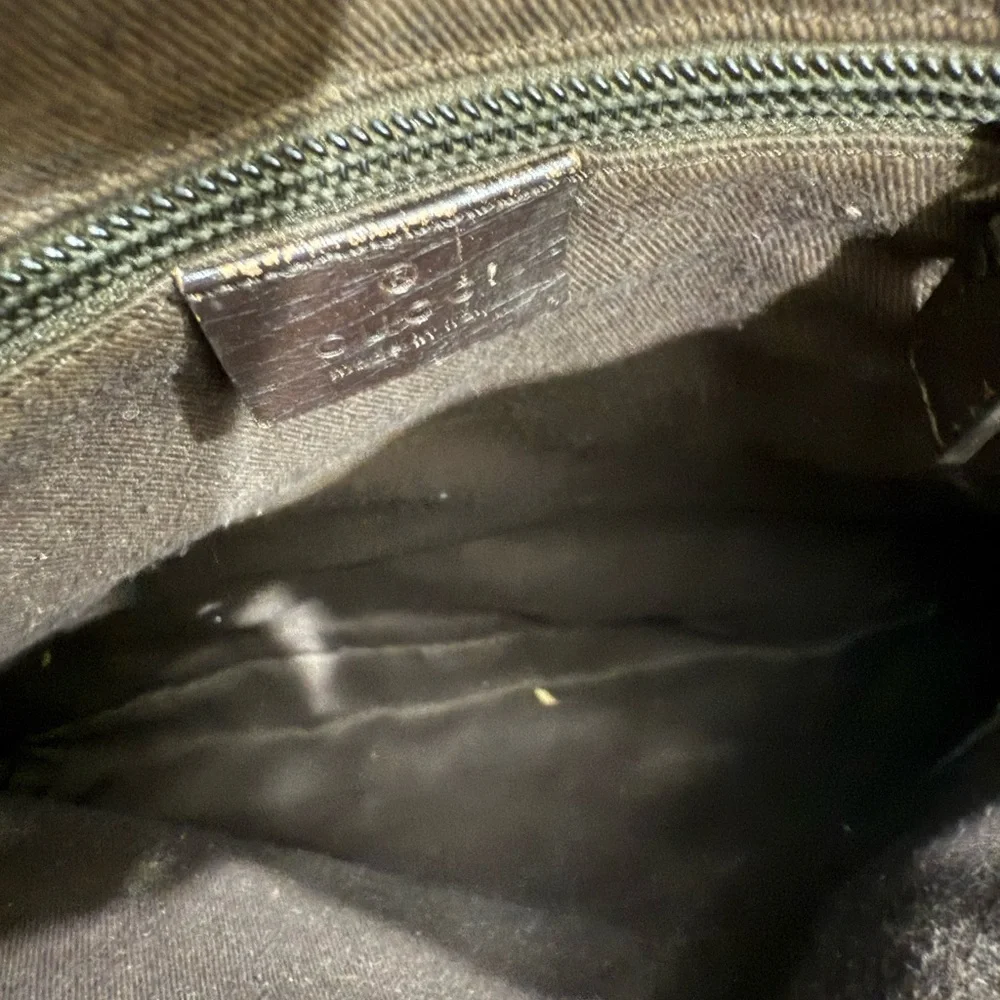 Gucci Beige and Dark Brown Monogram Messenger Bag